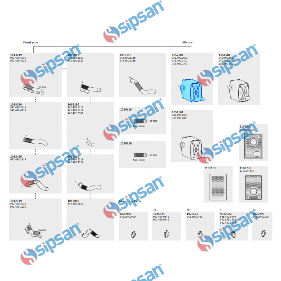 MRC ACTROS EXHAUST MIDDLE END SILENCER