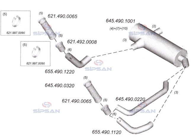 MRC EXHAUST FLEXIBLE PIPE SET Ø 100.00 MM INOX
